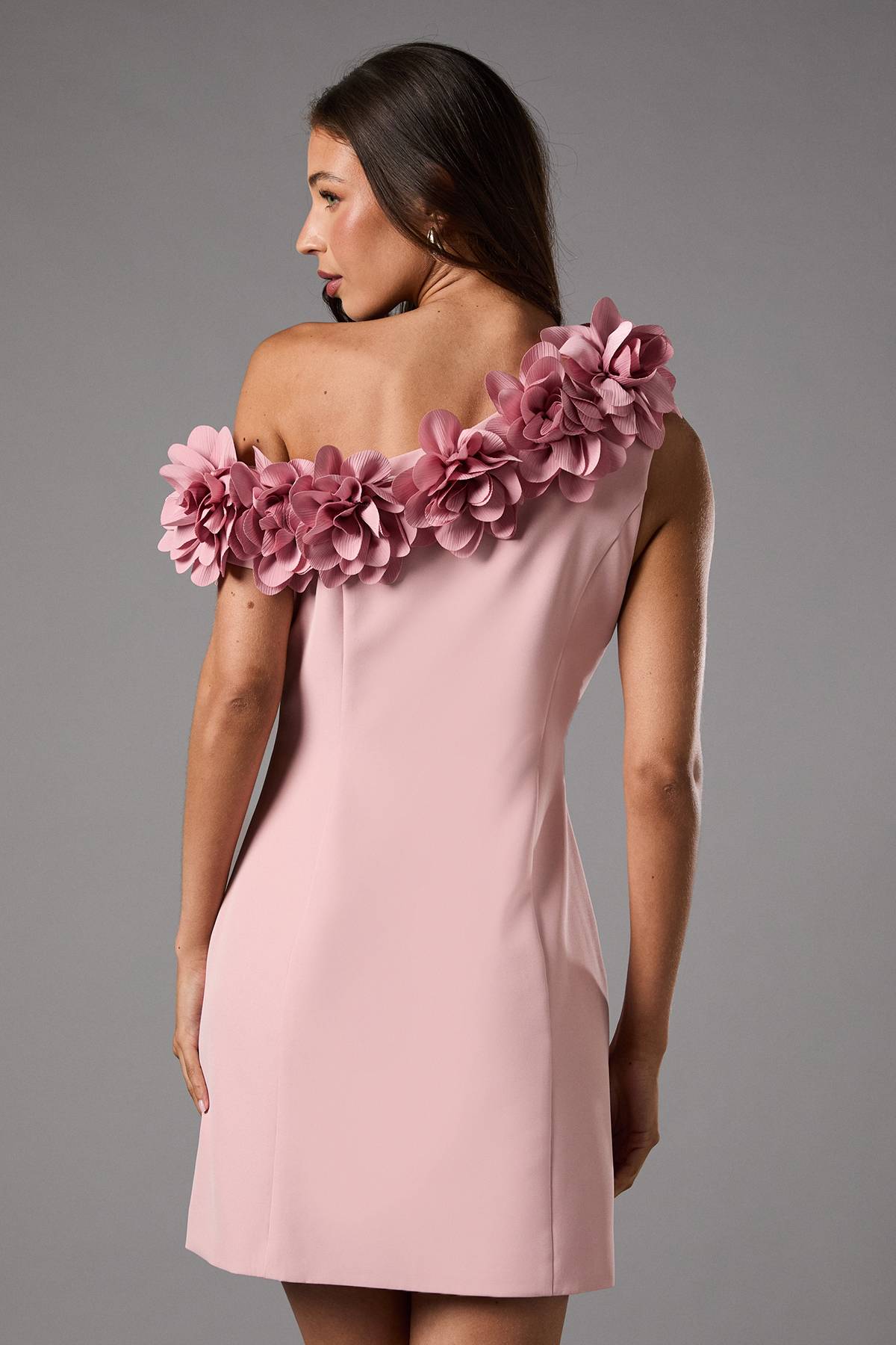 Coast Robe Mini à Une Épaule avec Fleurs 3D