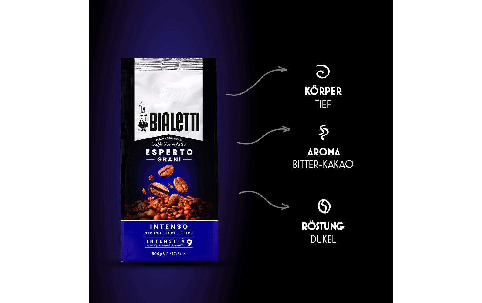 Kaffeebohnen Intenso 500 gHochwertiger, in Italien gerösteter Bohnenkaffee