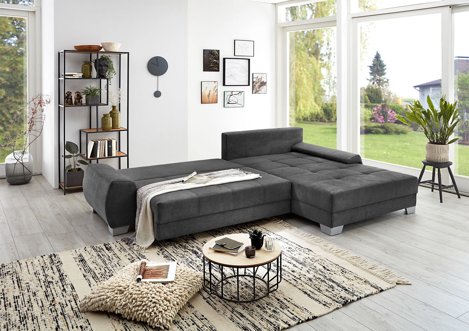Ecksofa MURPHY 290 x 190 cm dunkelgrau
