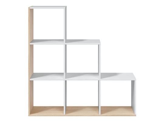 VS VENTA-STOCK - Etagère Étagère bibliothèque estela, couleur blanc/chêne, salle à ma...
