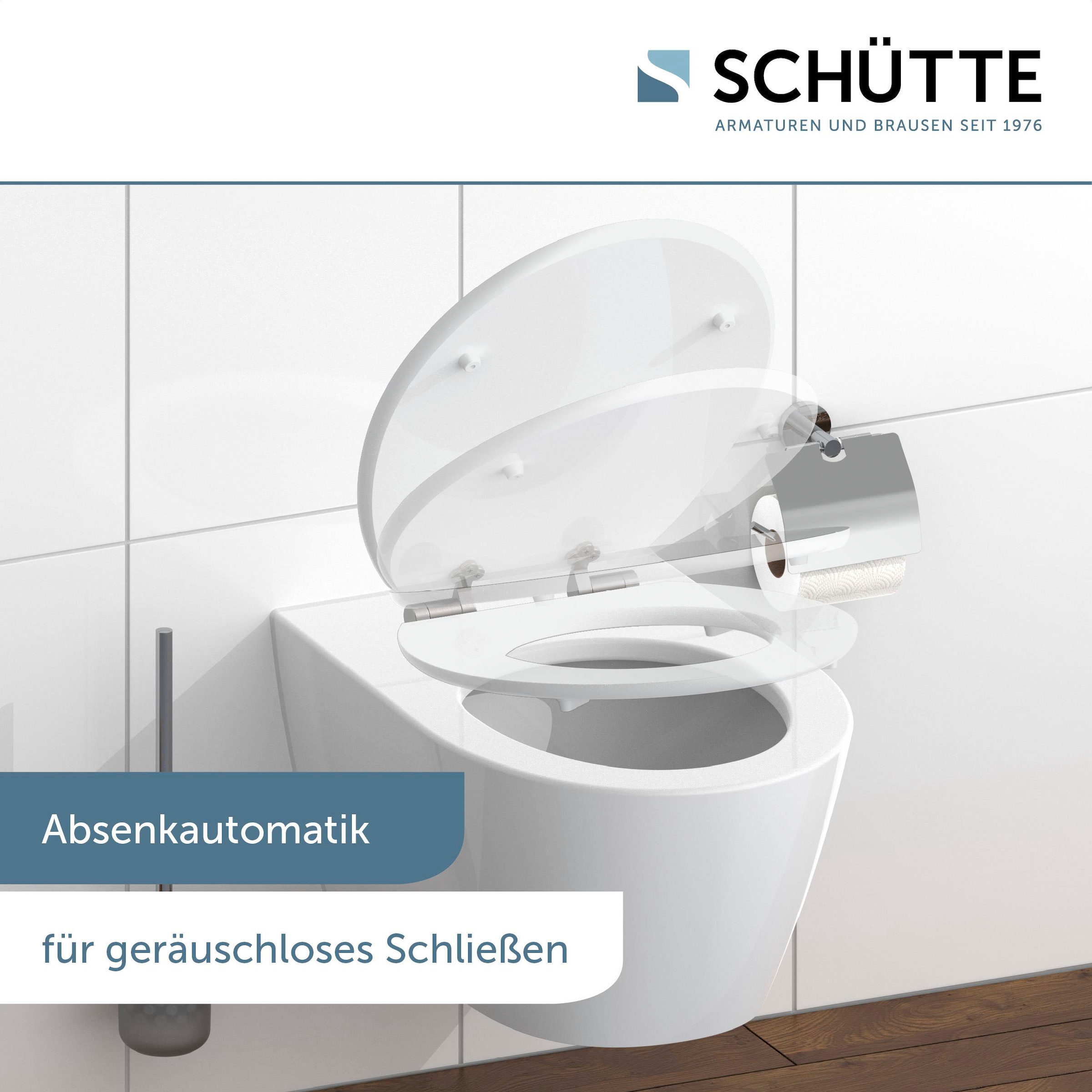 Schütte WC-Sitz »BLACK STONE« High Gloss mit MDF Holzkern, mit Absenkautomatik
