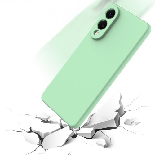 Samsung Galaxy S25 Edge Silikon Case Hülle mit Kameraschutz   Trageschlaufe - Grün