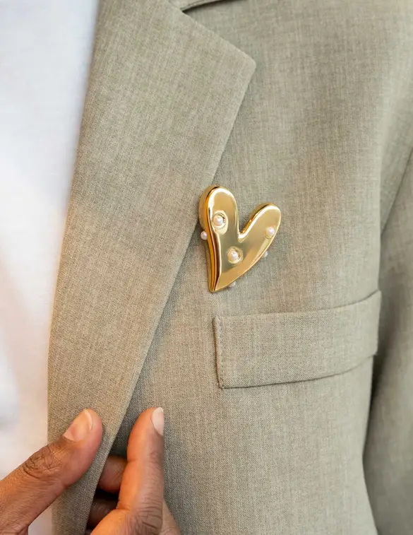 My Jewellery Pearl heart broche MJ13587
