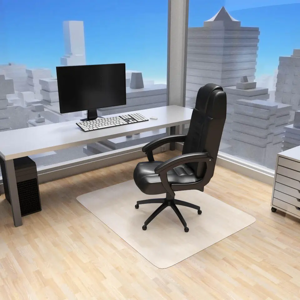 tectake Vloerbeschermende mat voor bureaustoelen, Wit