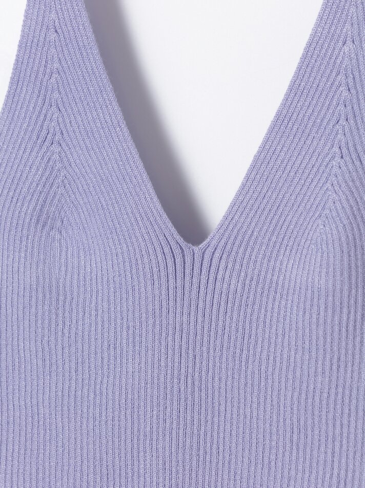Top cropped de tricô - Lavanda