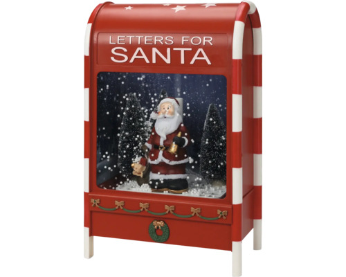 Verlichte kerstbrievenbusfiguur, rood, koel wit