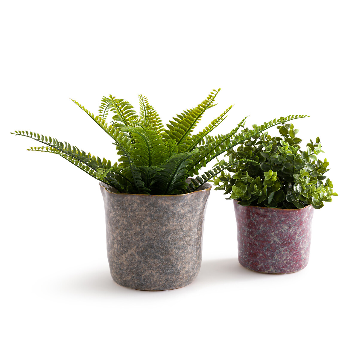 LA REDOUTE INTERIEURS<br>Conjunto de 2 vasos de cerâmica Ø13 e 17 cm, Oasia