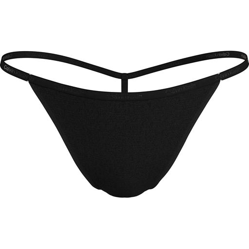 Calvin Klein Ideal Cotton String Thong, Black, XS