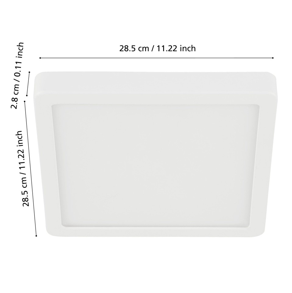 EGLO - Fueva-Z plafond hvid 28,5x28,5 - TW - Zigbee, Bluetooth