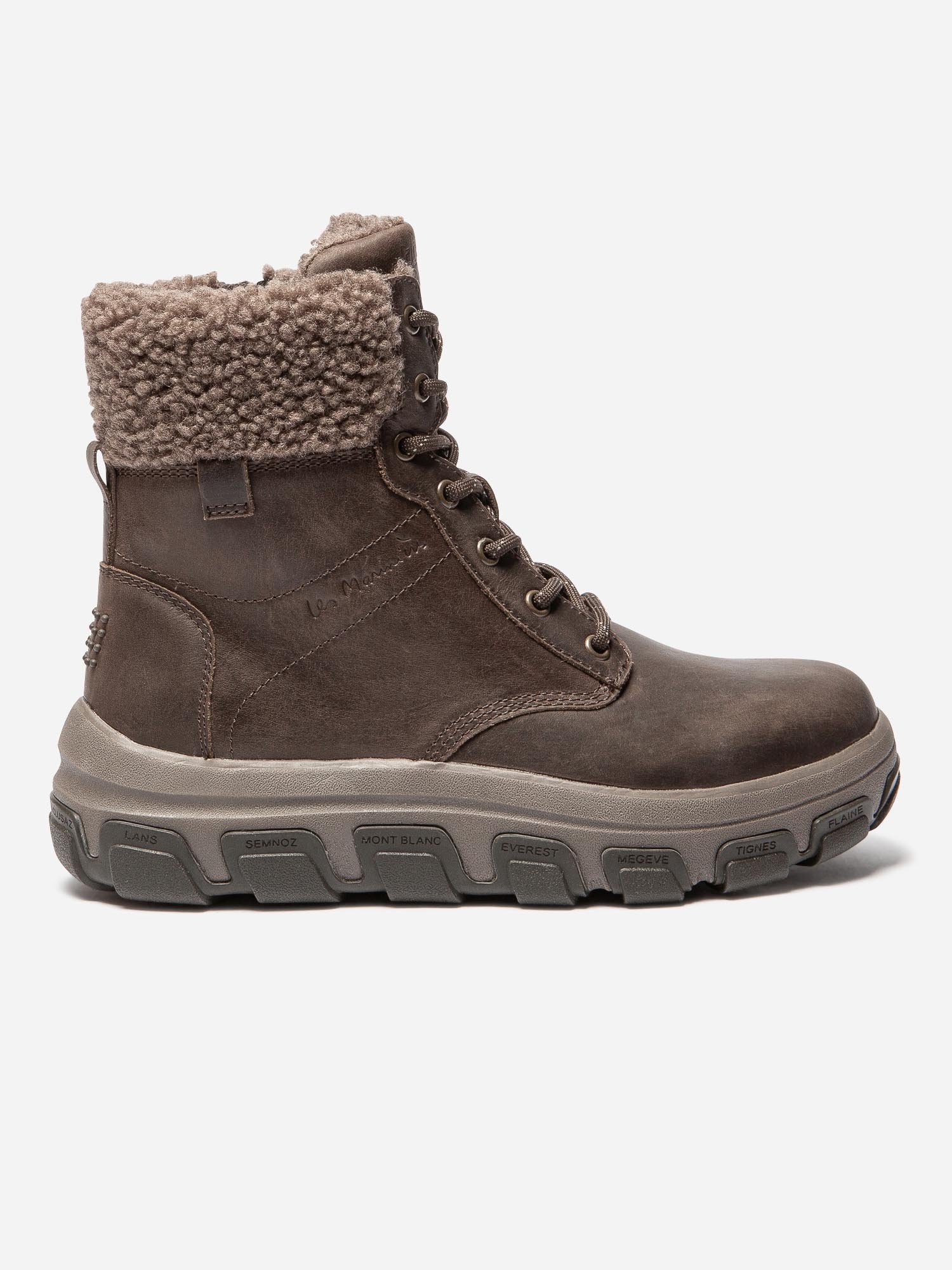 Boots Femme Fourrées Semelle Crantée Cuir Marron