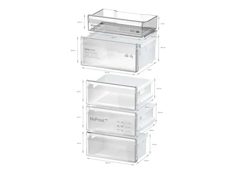 Bosch Serie 4 KGN39EXCF, 363 L, SN-T, 10 kg/24t, C, Frisk zone, aflukke, Sort, Rustfrit stål