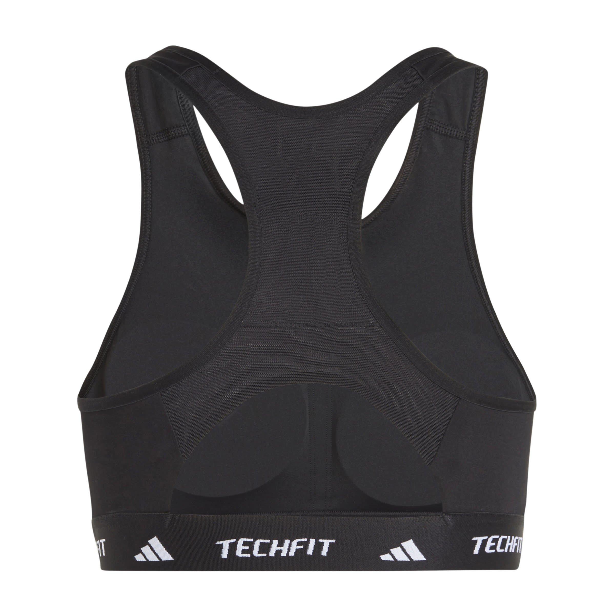 adidas TECHFIT Womens Medium Support High Neck Sports Bra