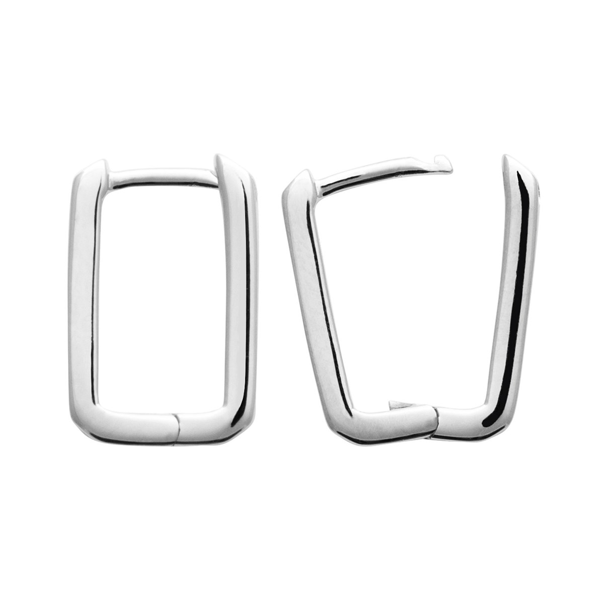 Créoles rectangulaires argent