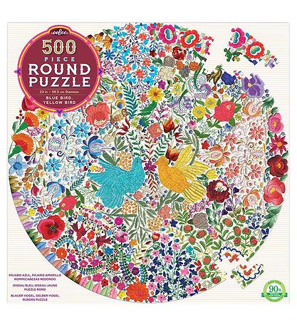 Eeboo Puzzlespiel - 500 Teile - Blue Bird & Yellow Bird