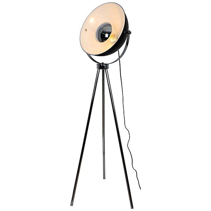 Lampadaire Selinda GoodHome E27 IP20 10W noir l.61 x H.153 cm