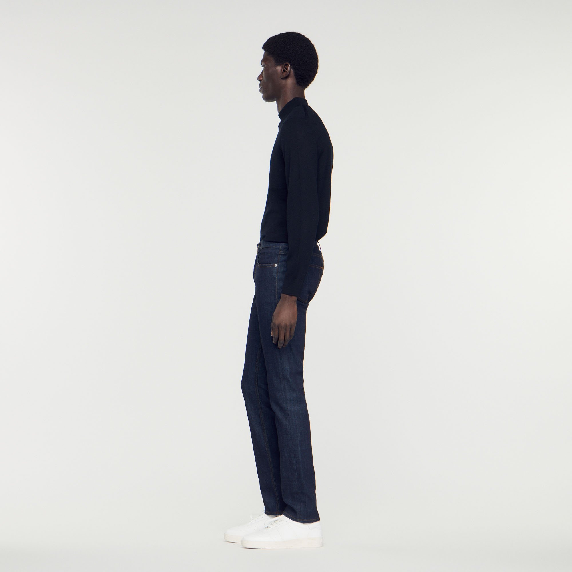 Jean etroit avec delavage Waterless