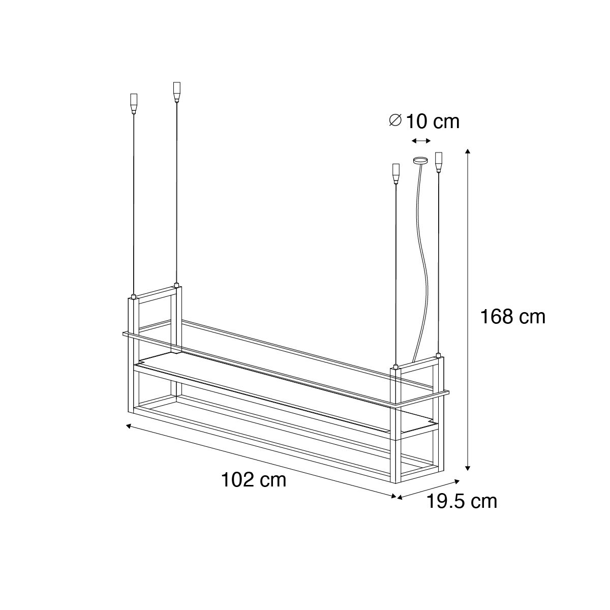 Industriële hanglamp beige 4-lichts - Cage Rack