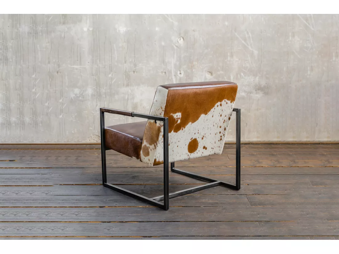 Fauteuil - marron cuir - LIANO