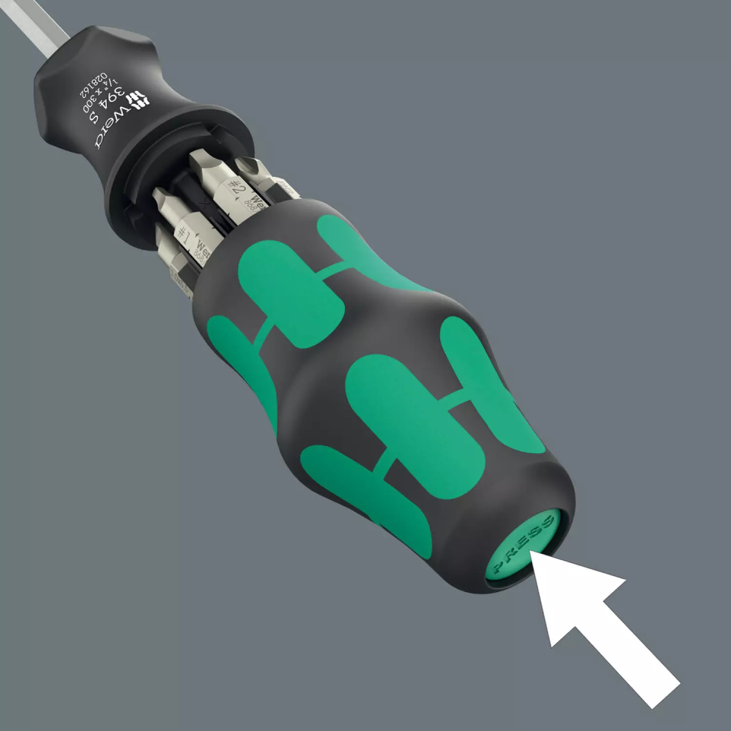 Wera 05051032001 7-delig Kraftform Kompakt 27 XL Universal Imperial Set 1 Handbithouder met vaste kling - 1/4