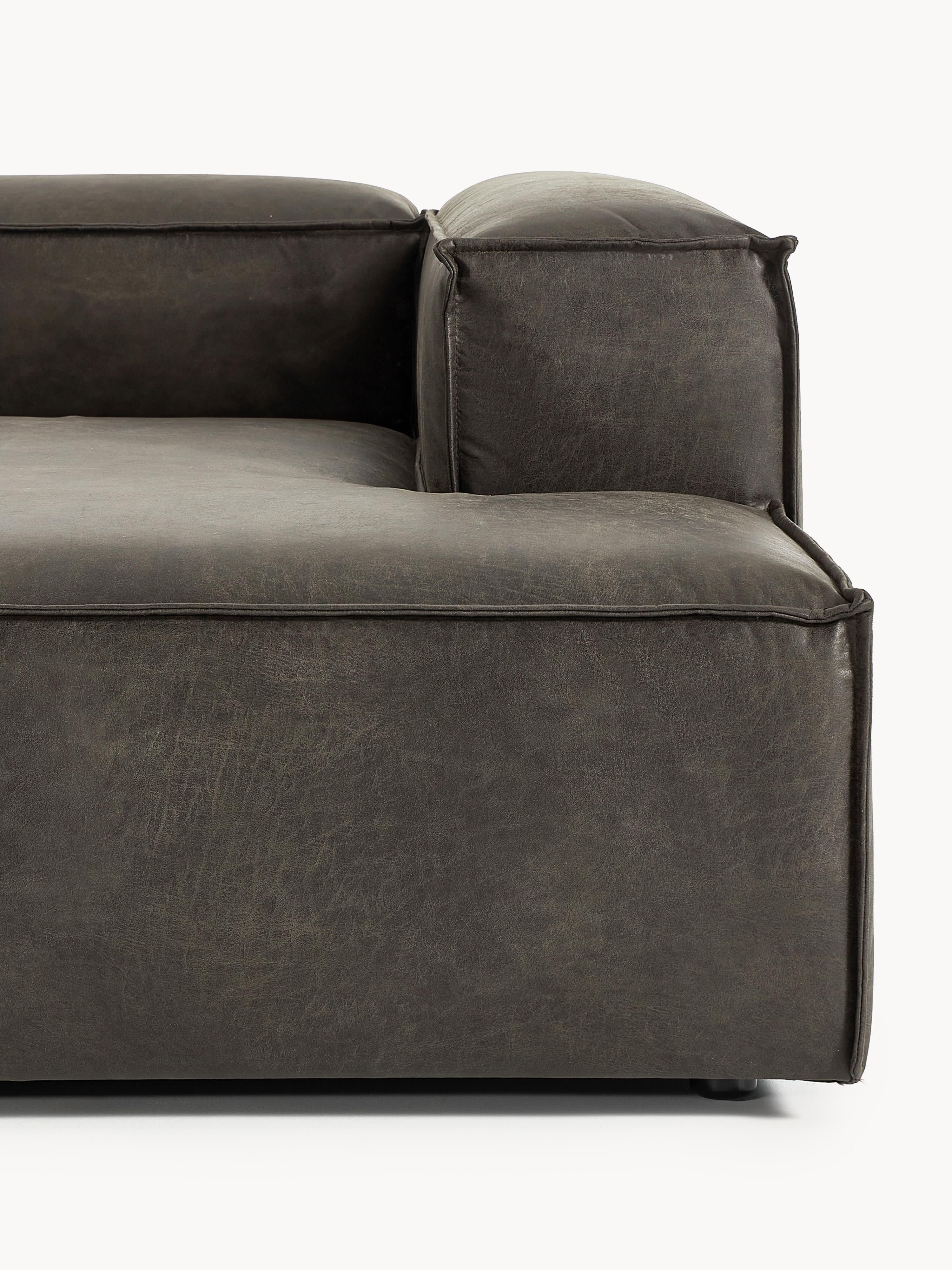 Modulaire U-bank Lennon van gerecycled leer