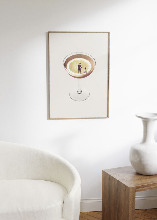 Poster & Frame Leon Maarten - My drink needs a drink Flerfarvet