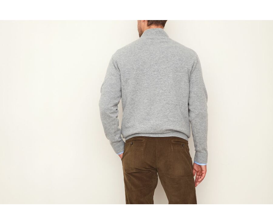 Pull laine col zippé Gris chiné - KEITHY
