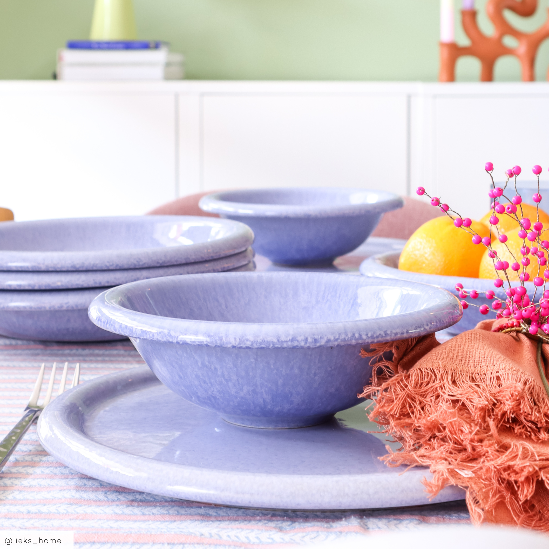 by fonQ Bold DinerbordenÂ Blauw 4st. - Ã 27 cm