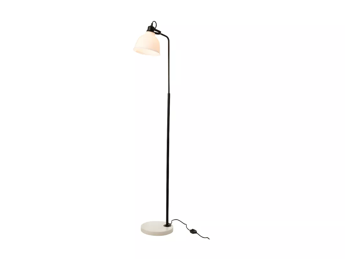 Lampe Sur Pied Magali Acier/Verre Blanc - L 41 x l 29 x H 156 cm
