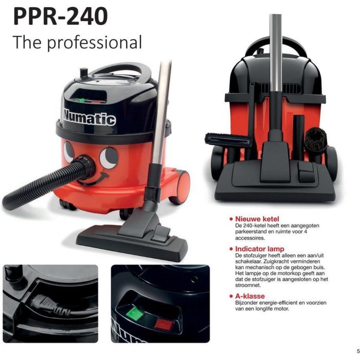 Stofzuiger Numatic PPR-240 Rood   Kit AS0 (PPR-240-11)