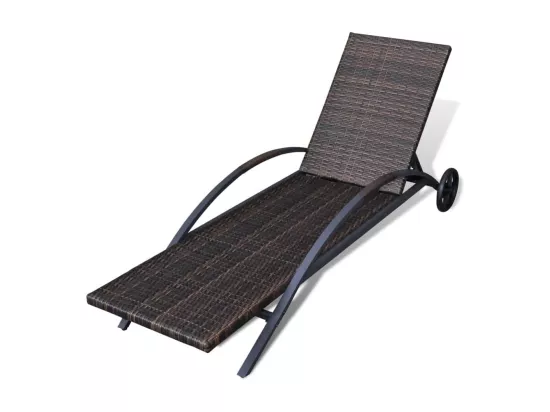 Transat chaise longue bain résine marron 200 x 65 x 39 cm 02_0012446