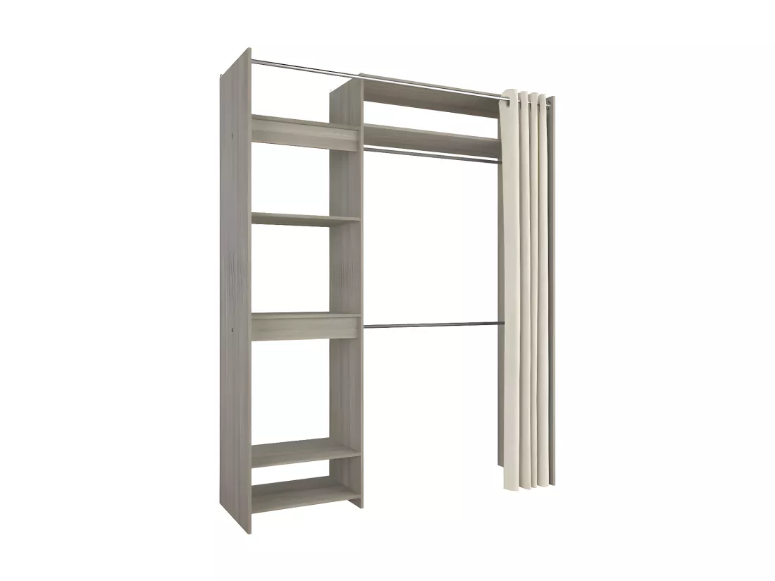 Aménagement dressing extensible Chêne Clair - NODEO - L 112/168 x l 50 x H 209 cm