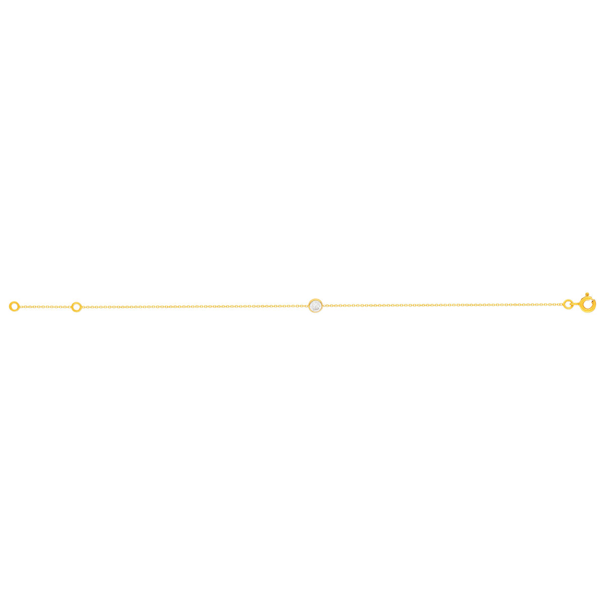 Bracelet or 375 jaune zirconia 18 cm