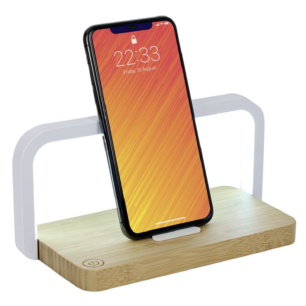 Lampe LED bambou avec chargeur à induction 10W