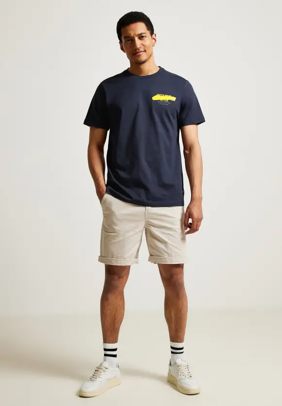 T-Shirt mit Wordingprint - deep navy blue
