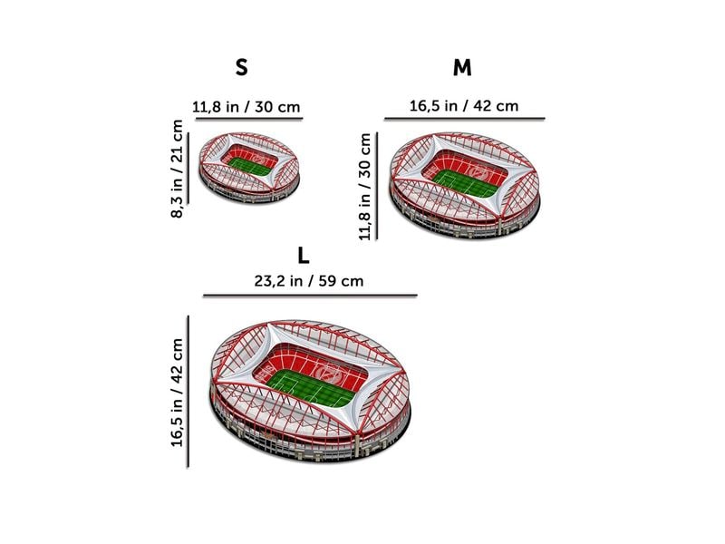 Iconic Puzzle SL Benfica Stadium Offizielles Holzpuzzle, Grösse M