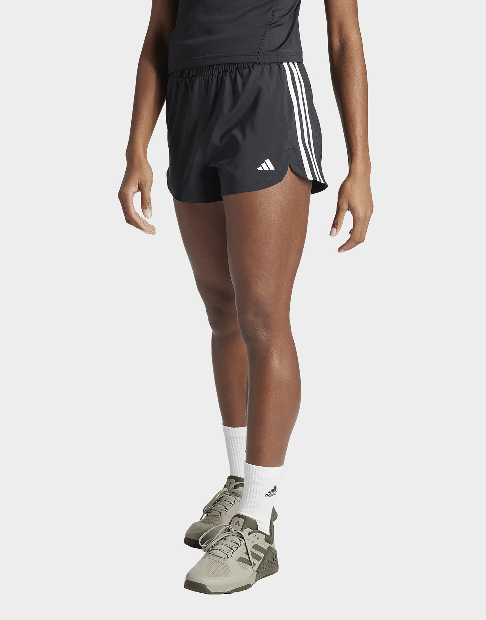 adidas Short de training taille haute toile Pacer 3 bandes