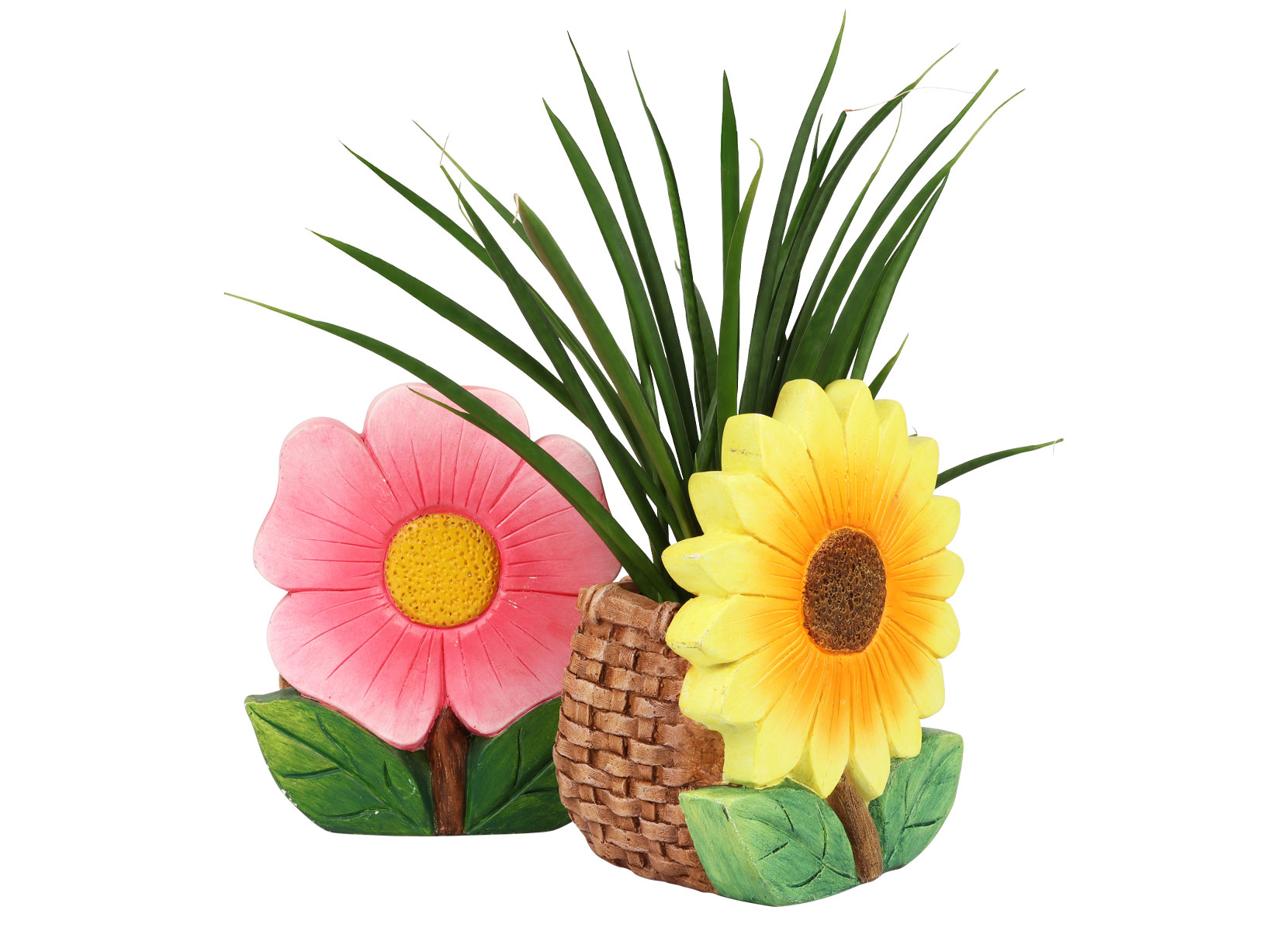 Blumentopf mit Blume aus Magnesia 25x30x17cm