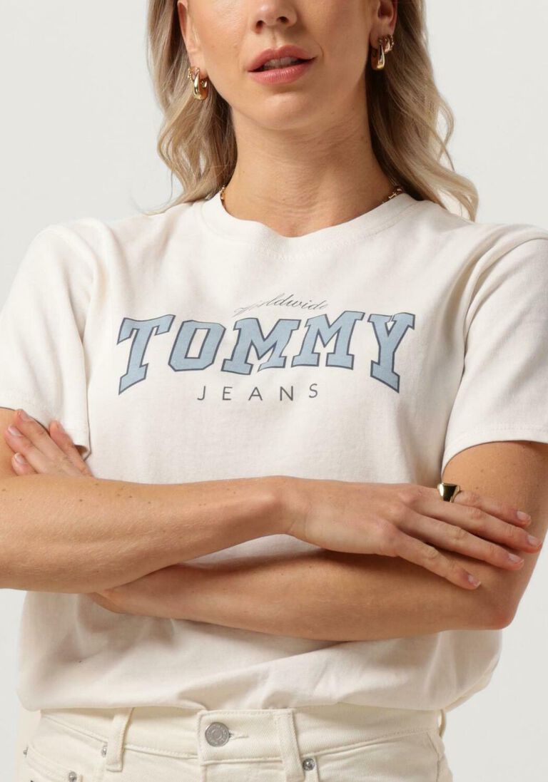 TOMMY JEANS witte tommy jeans t-shirt tjw rlx varsity lux tee