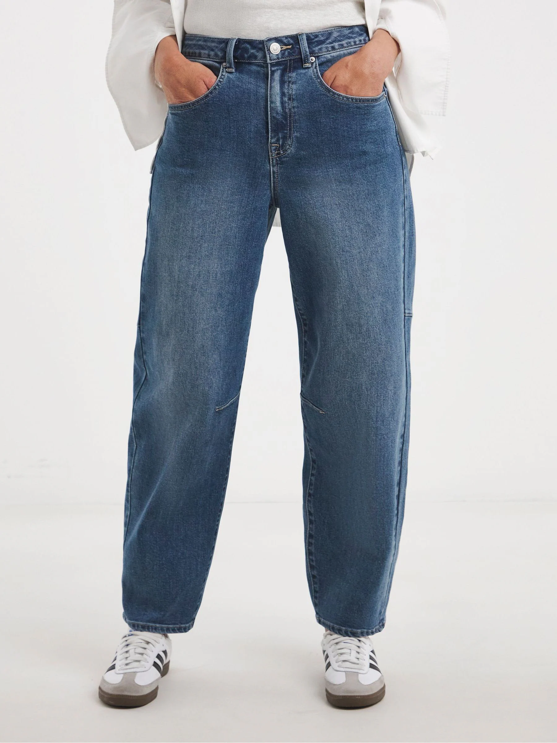 Blauw - JD Williams Authentic Barrel Leg Jeans