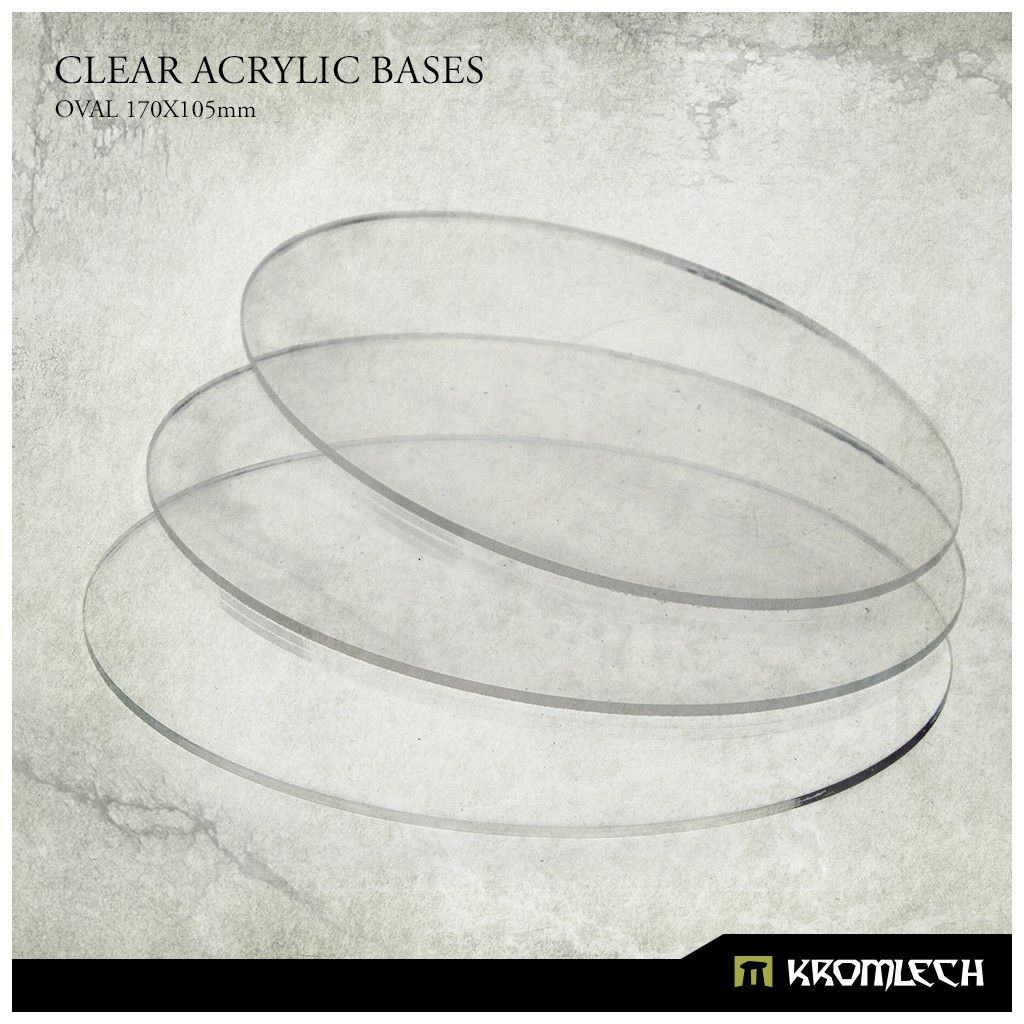 Clear Acrylic Bases: Oval 170x105mm (3)