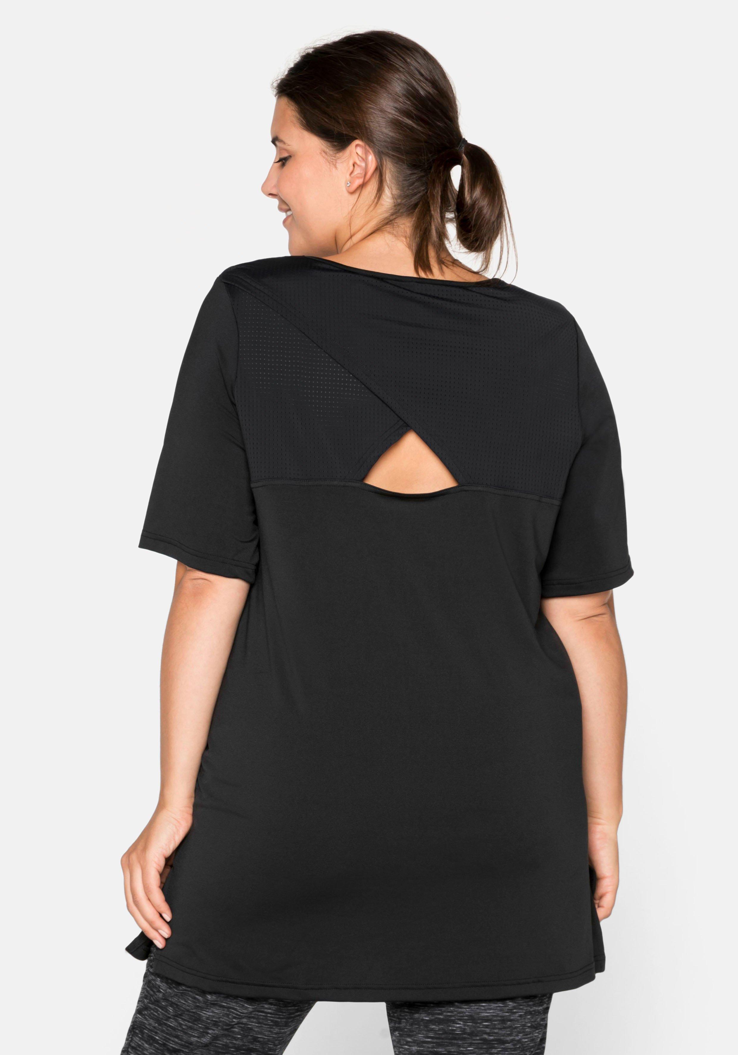 Funktionsshirt in Longform, mit Cut-out im Rücken