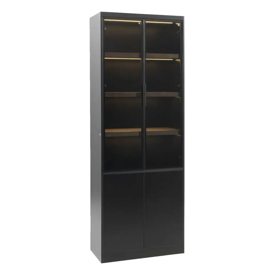 Wandkast Virgil - zwart - 220x80x40 cm
