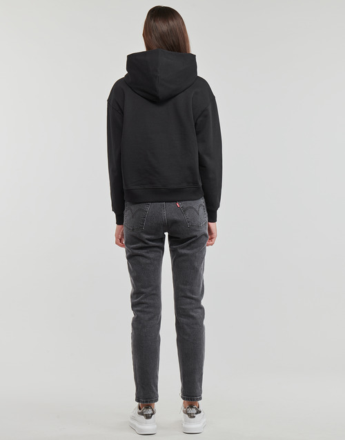 Calvin Klein Jeans - WOVEN LABEL HOODIE - Noir