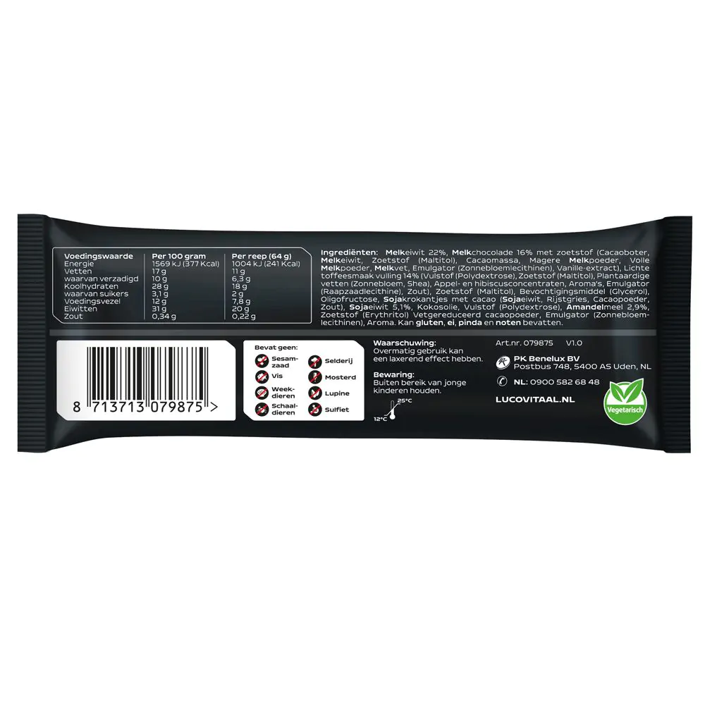 High Protein Crunchy Amandel Toffee reep 64g