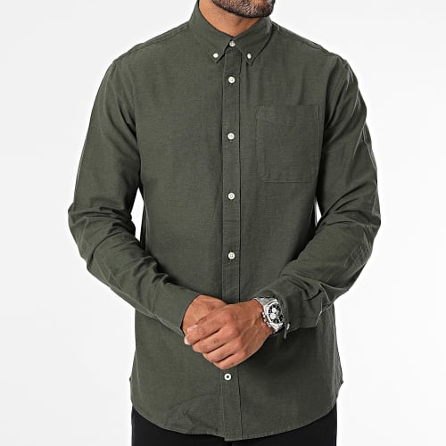 Chemise Manches Longues Keith Oxford Vert Kaki