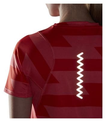 Maillot manches courtes adidas Run Fast Rouge Femme