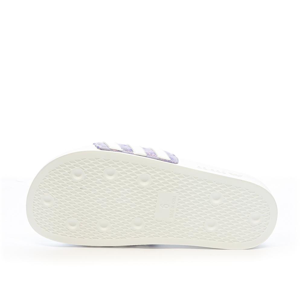 Adidas Claquettes Blanche/Mauve Femme Adidas Adilette HQ4294