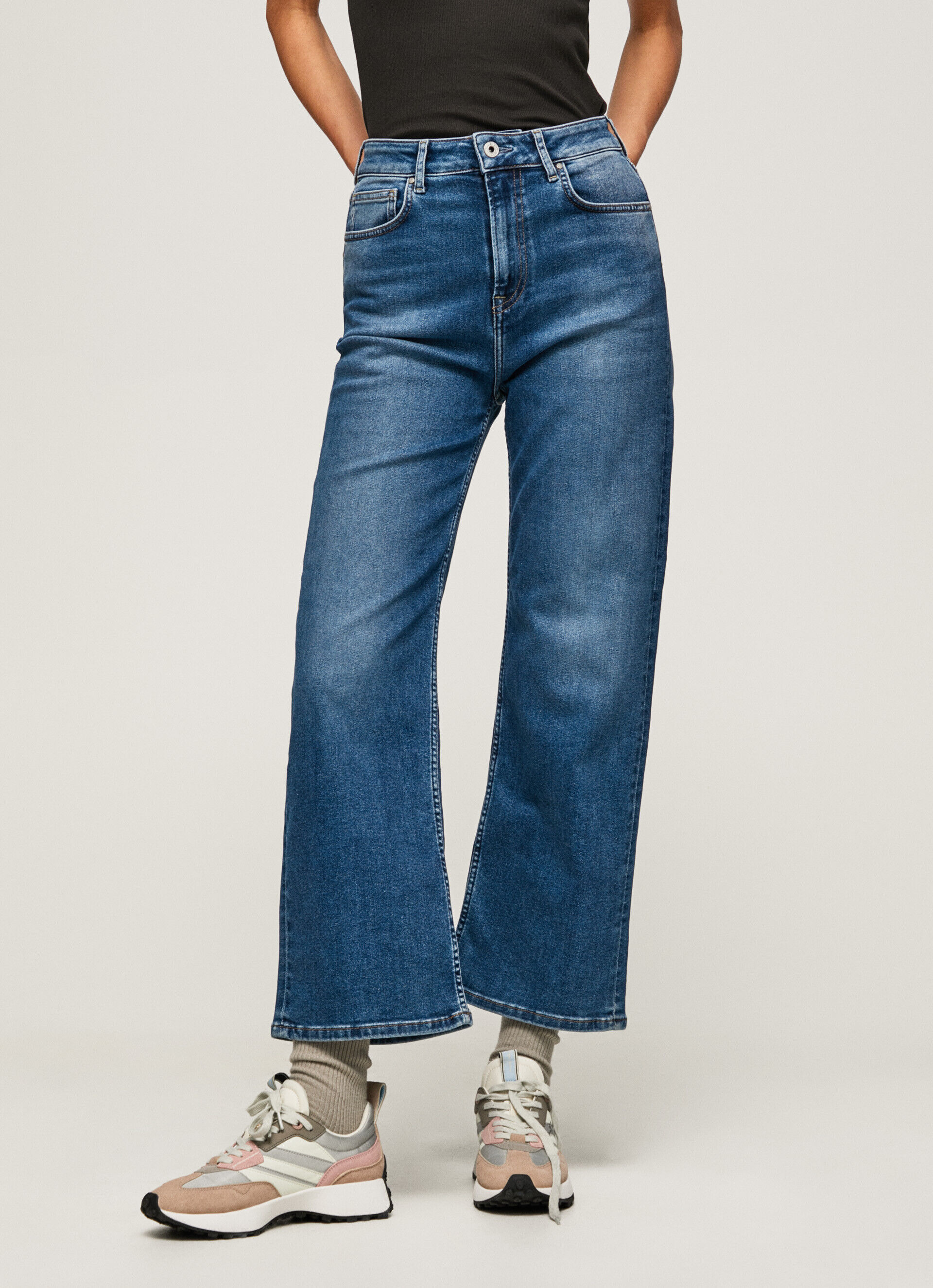 JEAN LEXA SKY FIT ANCHO TIRO ALTO - jeans