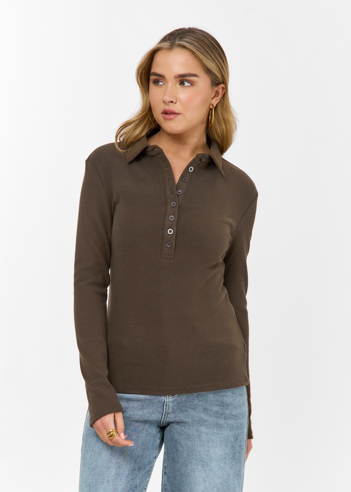 Valerie top choco bruin