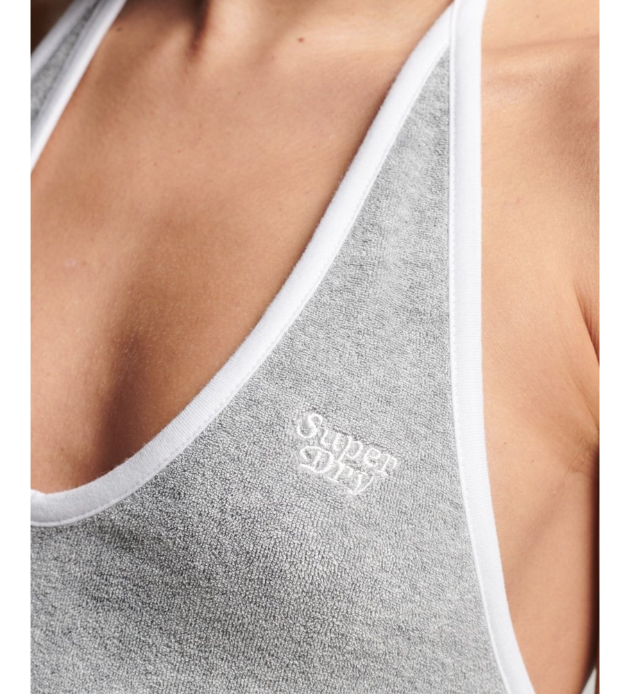 Vestido vintage cinza com decote halter da Superdry